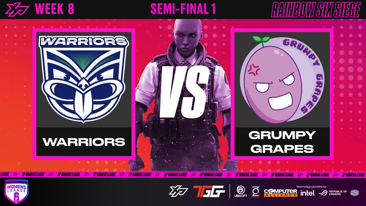 OzEsportsGaming's tweet photo. Here's our first semi-final for S6 of the #XPWomensLeague!

Catch this #XPWL semi-final live!
⚔️ @WarriorsESC 🆚 @GrapesGrumpy
📺 https://t.co/kDhDgdB8mg
⏰ 7PM AEST
🎙 @bluepanda_casts &amp; @protoR6_
🕹 @NutteryANZ

#R6WL #R6Female #WomeninGaming #WomeninEsports #R6W https://t.co/F31b4C3Tfa