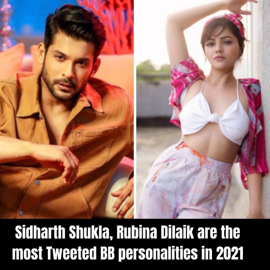ETimesTV's tweet photo. Sidharth Shukla and Rubina Dilaik are the most tweeted Bigg Boss personalities in 2021

#sidharthshukla #rubinadilaik #shehnaazgill #jasminbhasin #rahulvaidya #mosttweeted #tvcelebs #biggboss
@RubiDilaik https://t.co/CVxPyt6JlX