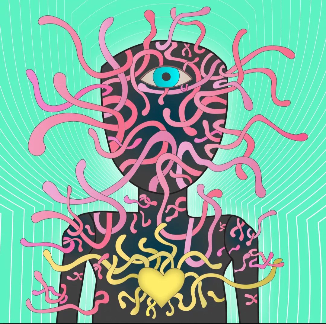 Microdosing_Me's tweet photo. Hi frens I've started putting together some drawings that I want to build into a generative NFT collection. If anyone could help with advice, or even just a hug I would be very grateful. Here's some images from a @TwistedTweakNFT  art comp I entered for my vibe #NFTCommunity #NFT https://t.co/8kg6FYjW7V
