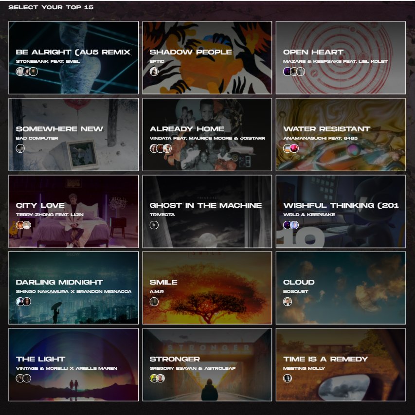 Integral23's tweet image. For @Monstercat Best of 2021, I voted for @imkeepsake @wrldmusic @amrhmusic @terryzhongmusic @gregoryesayan @Astroleaf @meetingmollyTV @vintagemorelli @Au5music @stonebankmusic @anamanaguchi @trivectamusic @badcmptr @vindata @mazaremusic @_shingonakamura @eptic #McatBestof2021