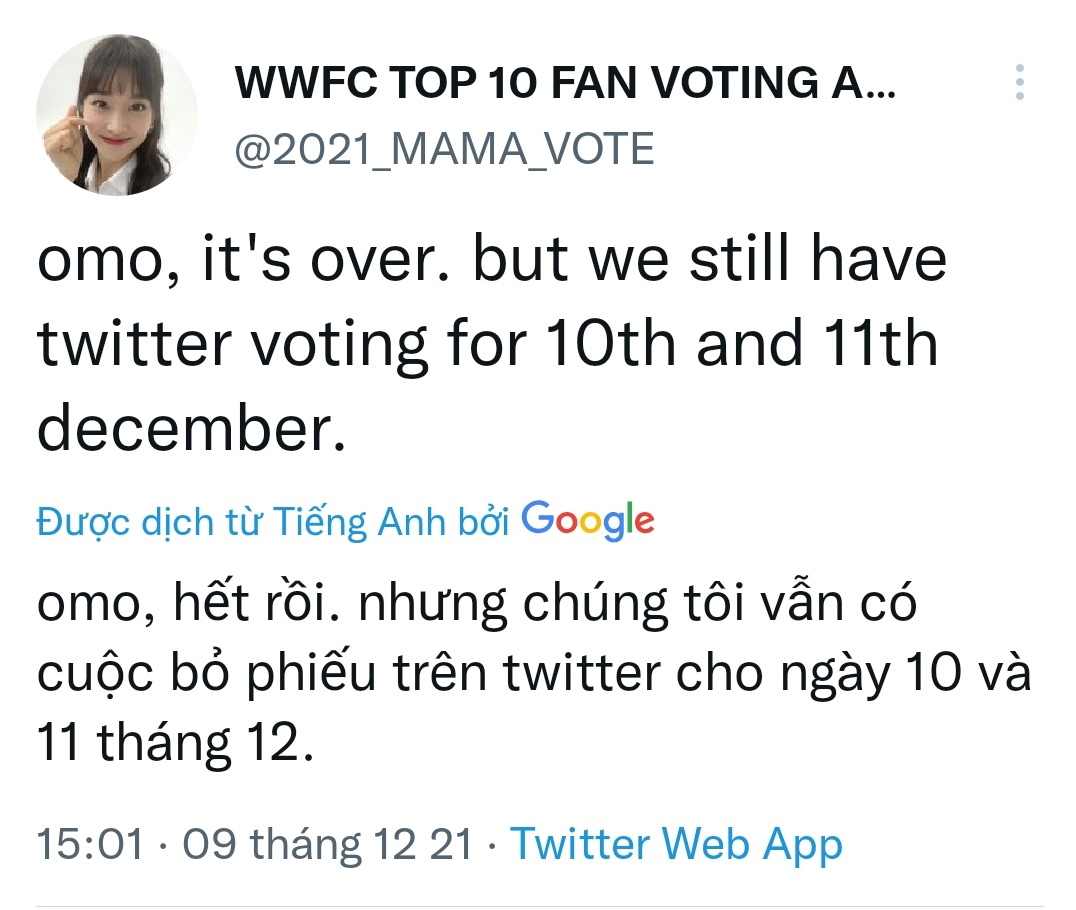 Kết thúc vote web rồi nhưng đừng quên phải tiếp tục vote Twitter nha. Còn 2day nữa mới kết thúc. retweet thật nhiều nha (3p 1 lần) . 💪
I vote #MAMAVOTE #rosé