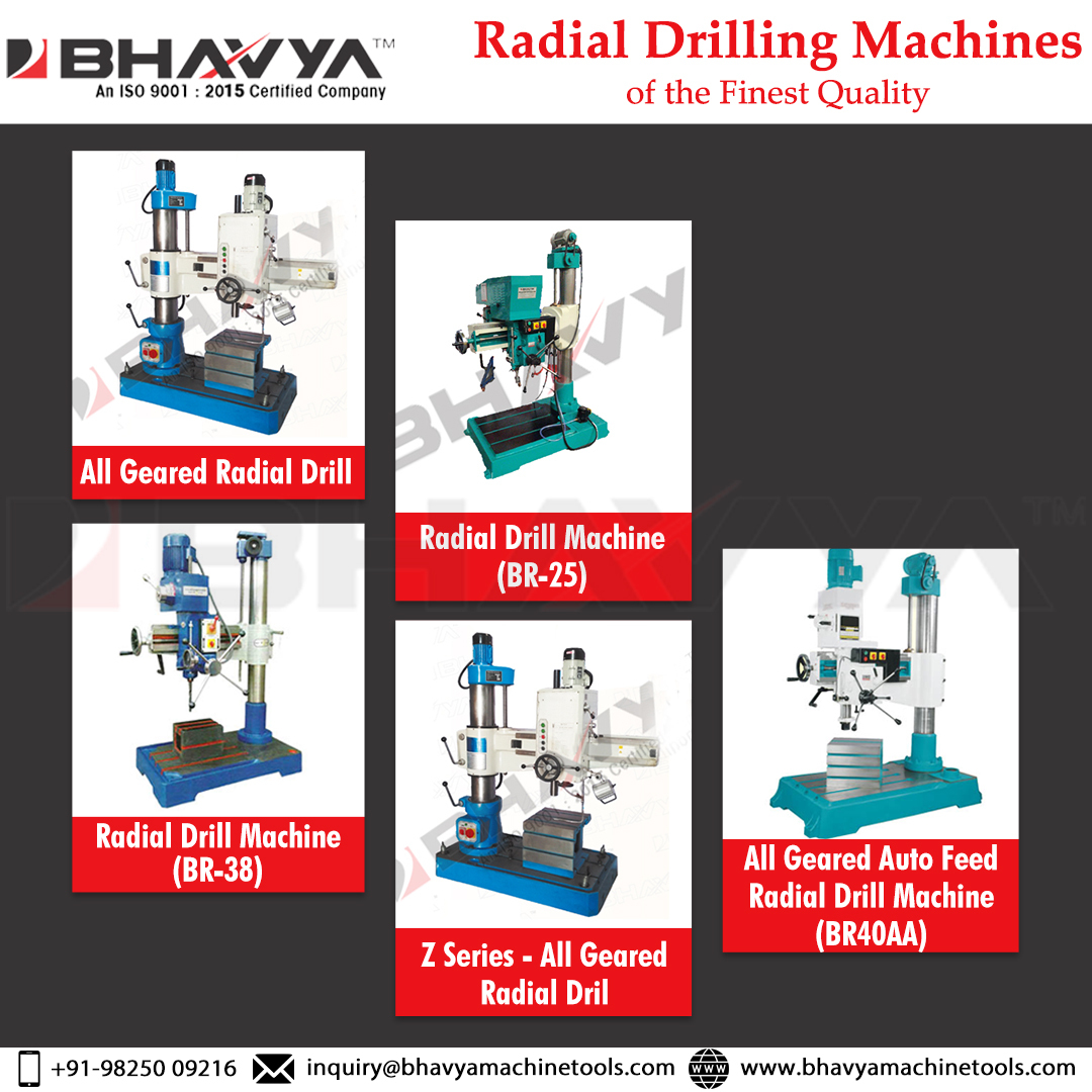 machinery_tools's tweet image. #AllGearedRadialDrillingMachine is available in different types Radial Drill Machine (BR-38), Radial Drill Machine (BR-25), Z Series - All Geared Radial Drill, All Geared Auto Feed Radial Drill Machine (BR40AA). For more details, visit us at bhavyamachinetools.com/radial-drillin…
#BhavyaMachine