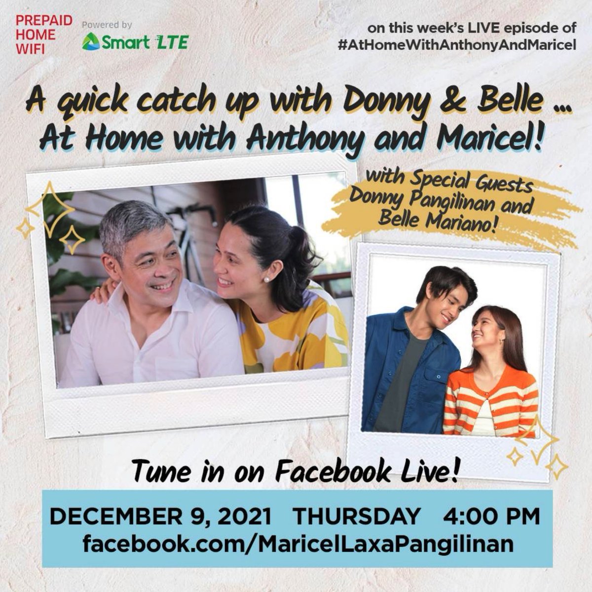 RT @DonnyEvents: Catch @donnypangilinan and Belle live now on #AtHomeWithAnthonyAndMaricel 

https://t.co/Da9d5Zozej https://t.co/ceICl4crio