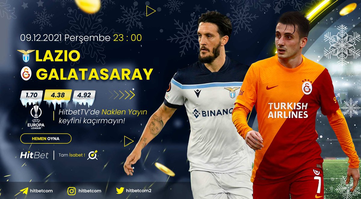 #lazio ⚜ #galatasaray karşılaşması  #uefaavrupaligi heyecanı ile bu akşam saat 23:00'da #Hitbet'te!

🌐 Güncel Sitemiz : hitbet163.com

🖥 Maç Yayınları İçin : hitbet105.tv

🎯#Hitbet #Tamisabet
