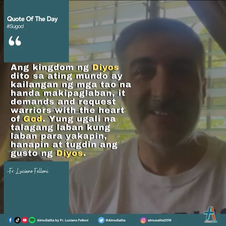 AlmuSalita's tweet photo. Quote of the Day | #Sugod
Huwebes, December 9, 2021
โ Fr. Luciano Felloni https://t.co/JBdXUOYQni