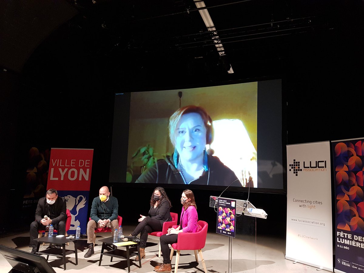 LUCIassociation's tweet photo. GuillaumeAniorté @QDS_MTL @ElisaHillgen @Valonkaupunki MarionTraversi @FeteLumieres MatteoScainelli @twitorinoEU at #LLFF2021 session2 talk spreading the magic of art & creativity to youth via light & cocreation - take art out of museums & into the streets!
#LUCInetwork https://t.co/ZJMwouV7e5