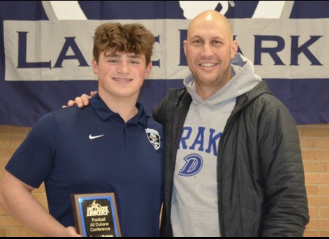 I am honored to receive Dukane All Conference, All State Academic Team, and 2021 Defensive MVP! Thank you to all my coaches and team mates. I look forward to the next stop in my journey!  @LakePark_FB <a href="/LPAthleticDept/">Lake Park Athletics</a> @CoachKrad
