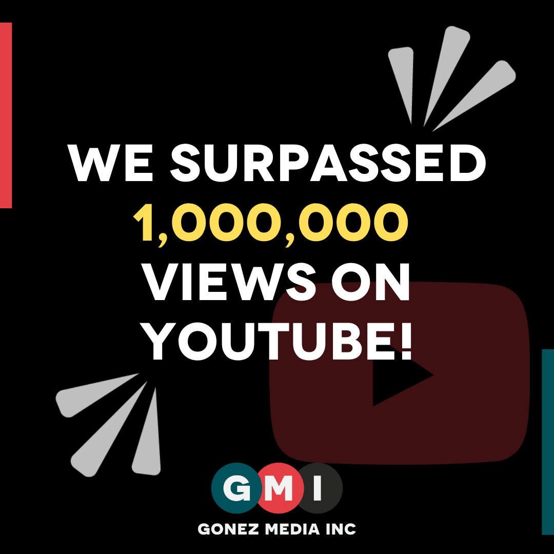 GonezMedia's tweet photo. It's #ThankfulThursday and this week we're thankful for all of your support!
With all of your support, we've officially surpassed 1M views on YouTube! This one's for you #BGSquad! https://t.co/R5dlO0TCIB