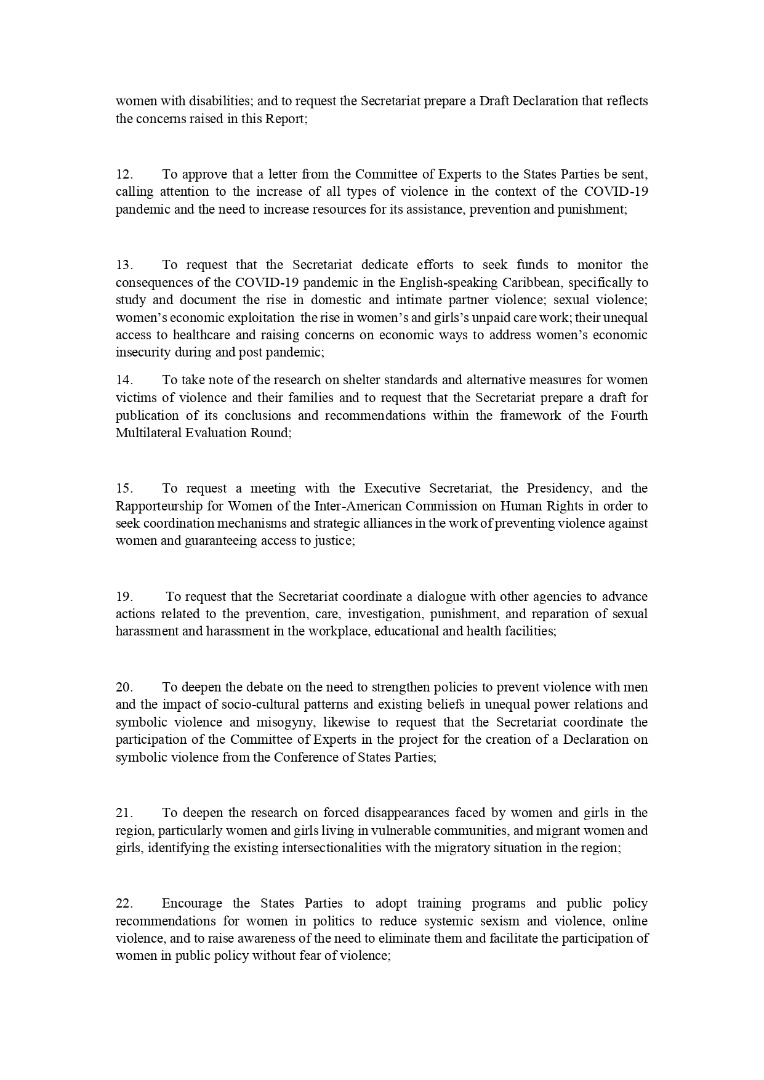 MESECVI's tweet photo. XVIII Meeting #CEVI You can see👁🗨 here the #WorkingAgreements for 2022 #MoreTools #LibresDeViolencia #YourVoiceMatters #BelémDoPará @MESECVI https://t.co/l7shLGdNlc