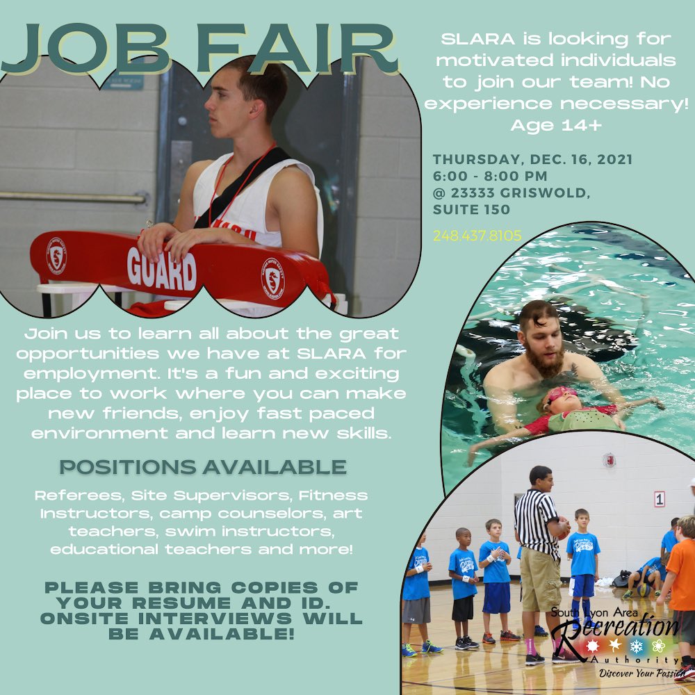 Spread the word 🔊 SLARA has a variety of job opportunities for people 14+