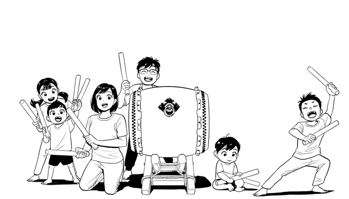 1日1人ずつ増える和太鼓教室 6日目 