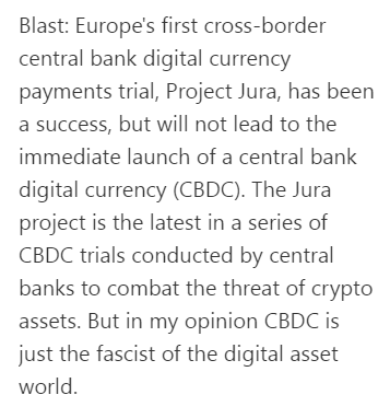 WriHarvey's tweet photo. #Bitcoin #Metaverse CBDC is just a rogue👎 https://t.co/aTtYARAwQx