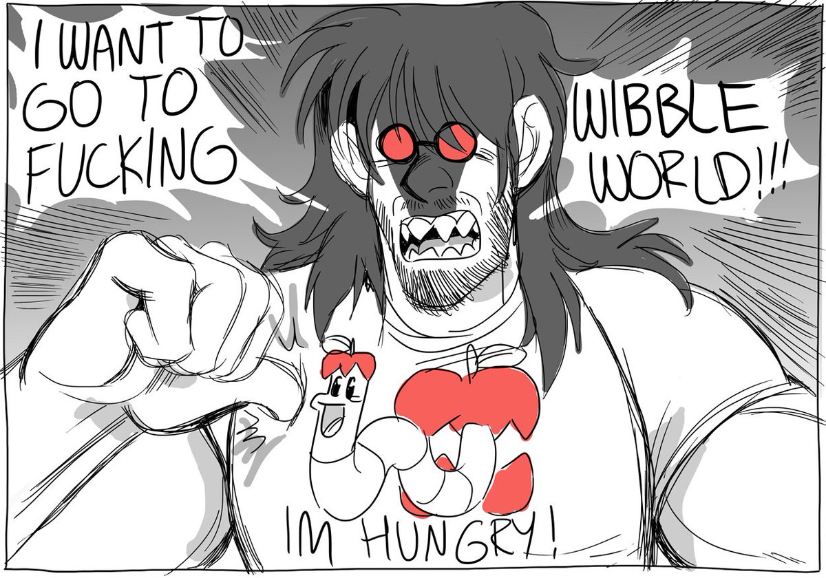 I might just make a Wibble World shirt JUST because of him and it'll be for me and only me. Out of respect for my sweet awful man Fork 