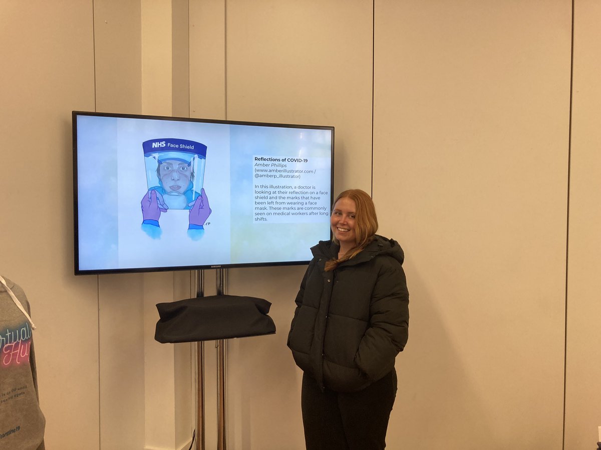 The lovely artist Amber! Her illustrations are evocative and help the viewer to understand the feelings of NHS workers during COVID. Instagram: @amberp_illustrator Facebook: Amber Phillips Page Website: amberillustrator.com <a href="/newnormalvoices/">The New Normal?: Voices of the COVID-19 Pandemic</a> <a href="/agms10/">Centre for Museology</a> <a href="/MagazineICP/">Cultural Practice</a> <a href="/ManMedMuseum/">UoM Medical Museum</a>