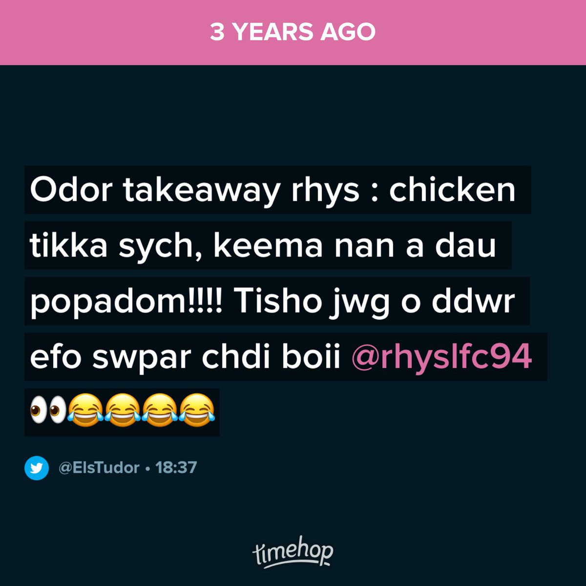 ElsTudor's tweet photo. Di newid yr ogy…mao wan yn gal chicken tikka curry LUB🤣🤣 https://t.co/VqNUKt2yuk