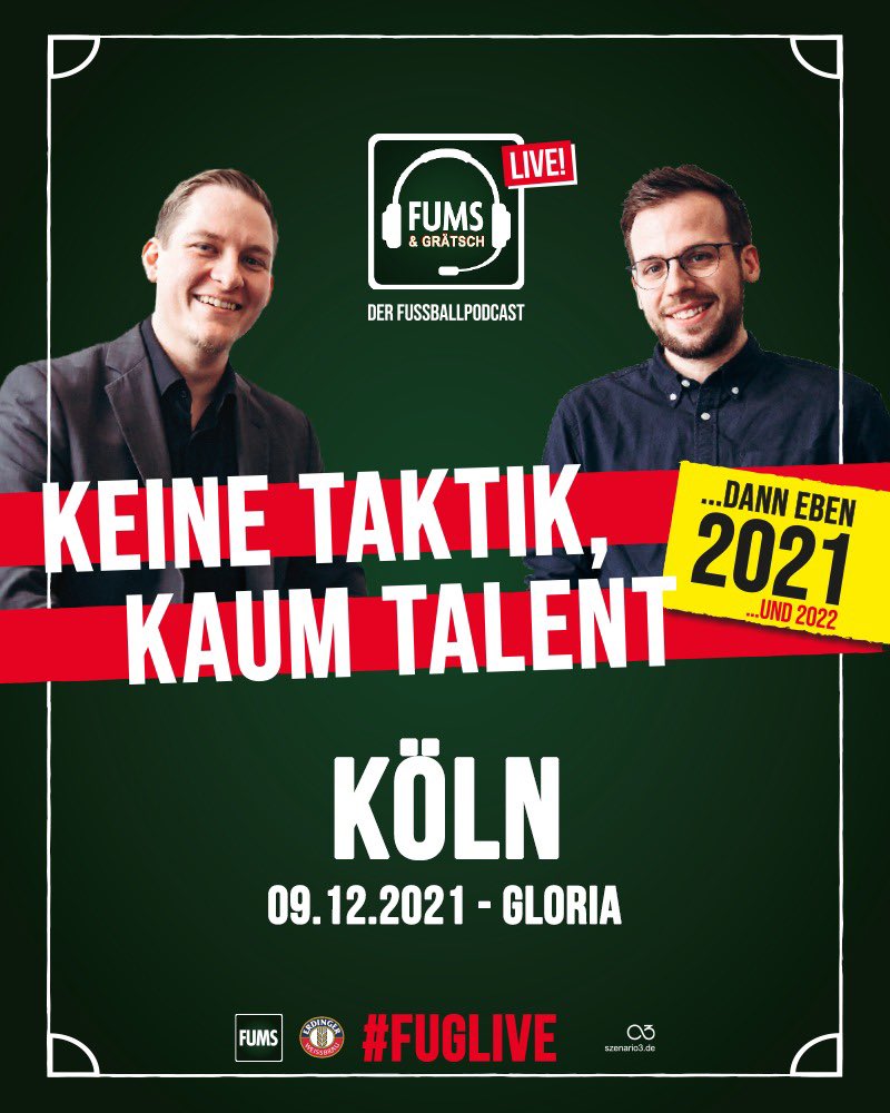 fums_magazin's tweet photo. Kölle Alaaf! Bei unserem letzten #FUGLIVE-Auftritt des Jahres herrscht zwar 2G+, aber dafür wird der Abend in Köln 1A 🎉
Es gibt noch Karten an der Abendkasse, kommt vorbei 😍 Um 20:00 Uhr geht’s los! #Effzeh https://t.co/wcC4FYoPox