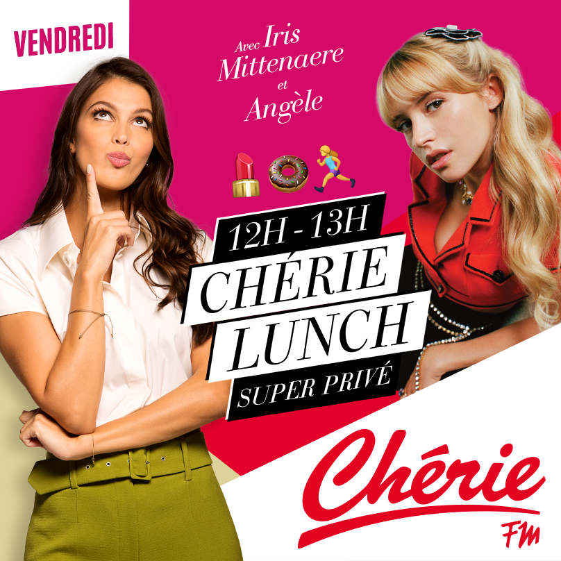 SAVE THE DATE 🗓 😍 Demain @angele_vl sera dans le #ChérieLunch avec @IrisMittenaereO de midi à 13h 💄🍩 Pour patienter, retrouvez son titre : « Bruxelles Je t’aime » sur #ChérieFM