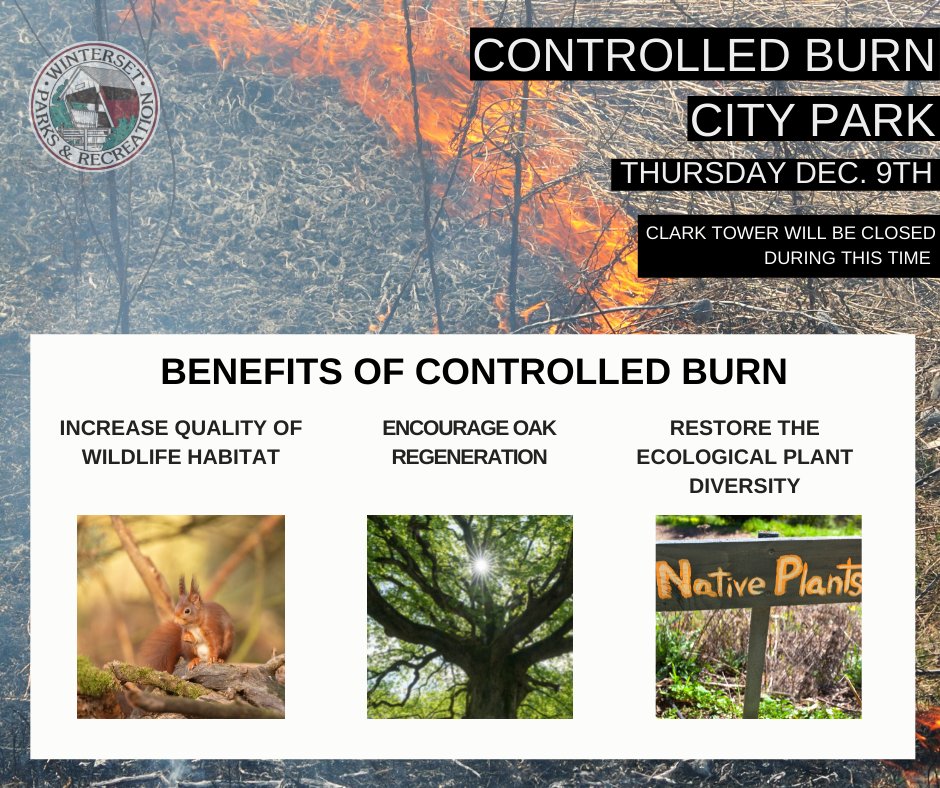 WPRDnews's tweet photo. As part of our #conservationplan for City Park, we will be conducting a controlled burn today. One of our objectives is to: Improve and maintain long term forest health, diversity, and ecological growth. Thanks to all of the volunteers for helping! https://t.co/yoKnHLuiLp
