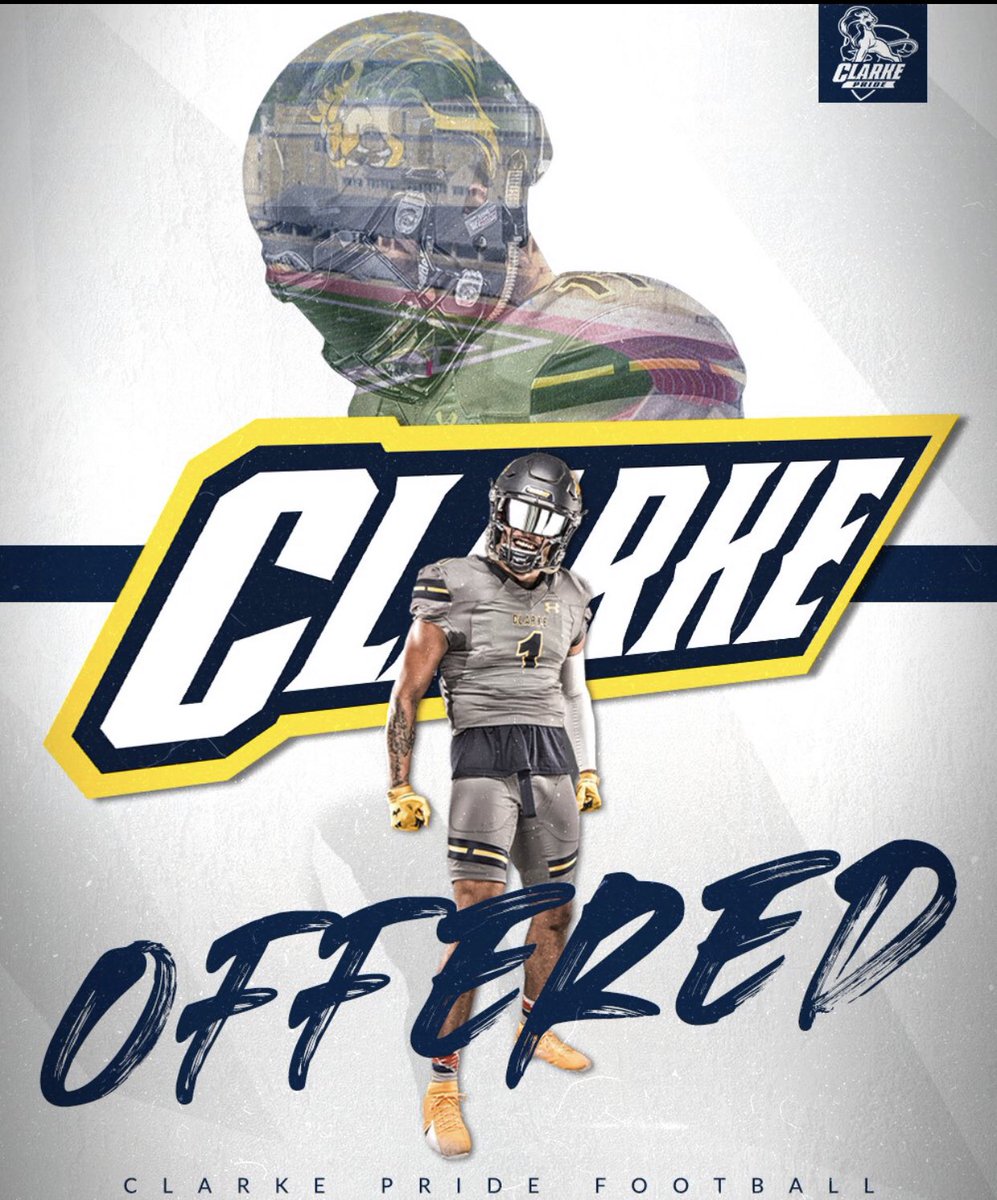 Blessed to say I have received my first offer to Clarke University 💛💙<a href="/CoachMRegalado/">Miguel Regalado</a> <a href="/CoachDeas_/">Marc Deas</a> <a href="/CoachRocheleau/">Austin Rocheleau</a> <a href="/TaRayW/">TaRay</a> <a href="/JoeSaragusa/">Joe Saragusa</a> <a href="/CoachJoshPalmer/">Palmer</a>