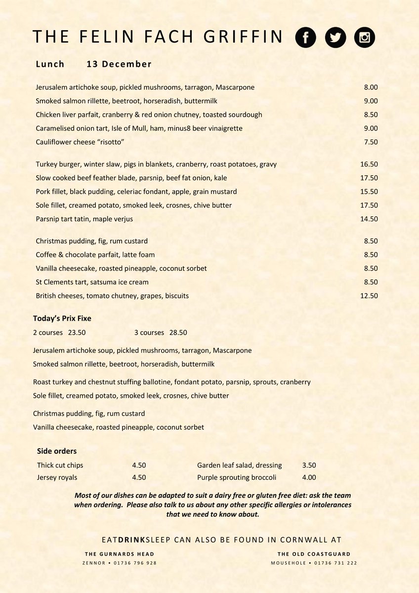 Well it’s finally happening 
We are reopening to our 7 days a week lunch &amp; supper from Saturday 11 December 
And here’s a sample of what to expect this December