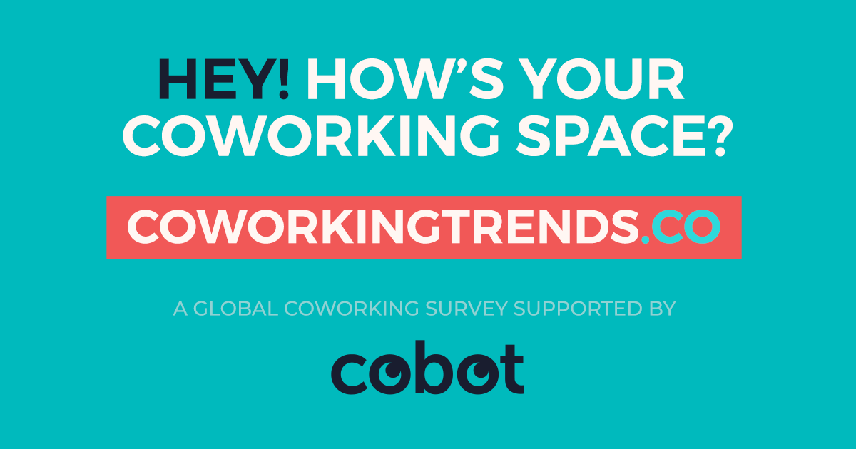 cobot_me's tweet photo. Our friends over at @deskmag have just launched a quick #CoworkingTrends survey to learn from #coworking space operators, they want to hear your stories!
Take the survey here: https://t.co/LJweMMmalD https://t.co/KmpiwyQJZk
