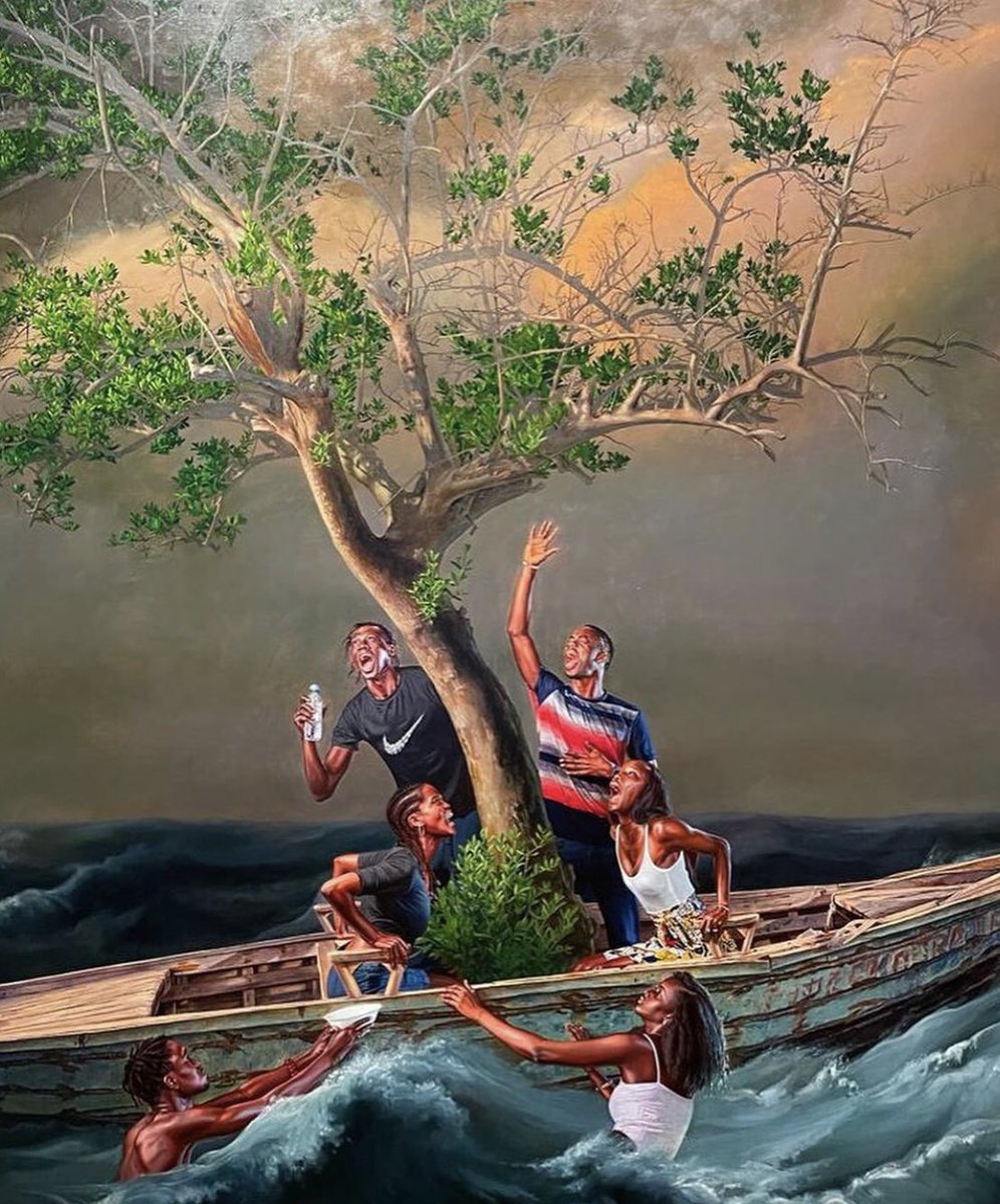 artbreath_'s tweet photo. #ThePrelude by #KehindeWiley 
Powerful impressive artworks.
Works of art that aim to challenge the tradition of landscape art.
“Wiley links historical and contemporary questions concerning race, gender, identity and the natural world.”—#NationalGallery @NationalGallery 

#mustsee https://t.co/ACmifxSIop