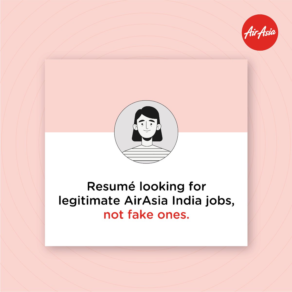 AirIndiaX's tweet photo. At AirAsia India, we always communicate with our applicants via official handles and email IDs. We never charge any fee for recruitment purposes. Always remember it’s a big red flag🚩, if you are approached by fraudulent recruiters using unofficial IDs and other channels https://t.co/iqVyDtv61l