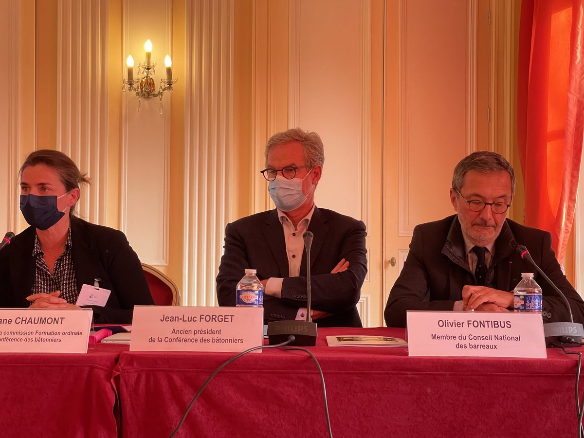 Conf_Batonniers's tweet photo. ▶️Présentation du CNB et du collège ordinal, par le président Jean-Luc Forget et Olivier Fontibus au séminaire des dauphins ⁦@philippebaron37⁩ ⁦@lgarnerie⁩ ⁦@brouin⁩ ⁦@GavaudanJ⁩ ⁦@VielmarieLaure1⁩ https://t.co/JMyZlTMp11