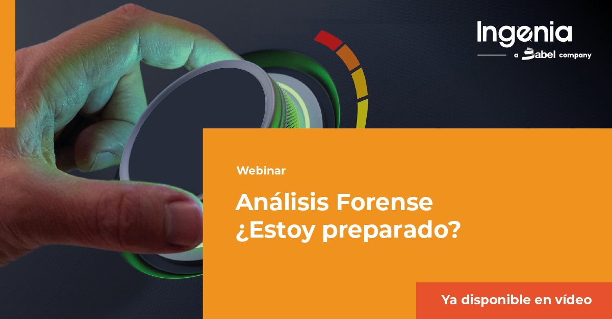 IngeniaGlobal's tweet photo. ▶️ Si te perdiste el WEBINAR 🕵️‍♀️"Análisis forense, ¿estoy preparado?", ahora puedes descargarlo en vídeo. 
Descubre con Auxi Ureña cómo las evidencias digitales y las últimas técnicas de #análisisforense te ayudan a resolver un ciberataque.
👉https://t.co/87ETBRRa1N https://t.co/4jSXSULlN4