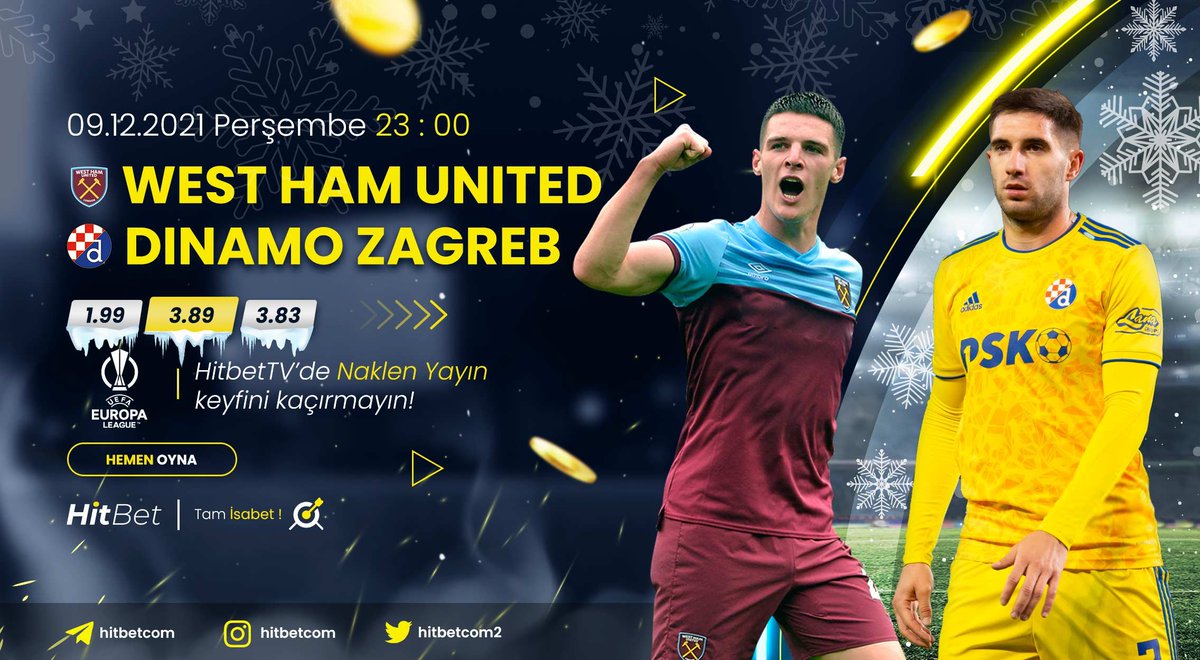 #westhamunited ⚜ #dinamozagreb karşılaşması  #uefaavrupaligi heyecanı ile bu akşam saat 23:00'da #Hitbet'te!

🌐 Güncel Sitemiz : hitbet163.com

🖥 Maç Yayınları İçin : hitbet105.tv

🎯#Hitbet #Tamisabet