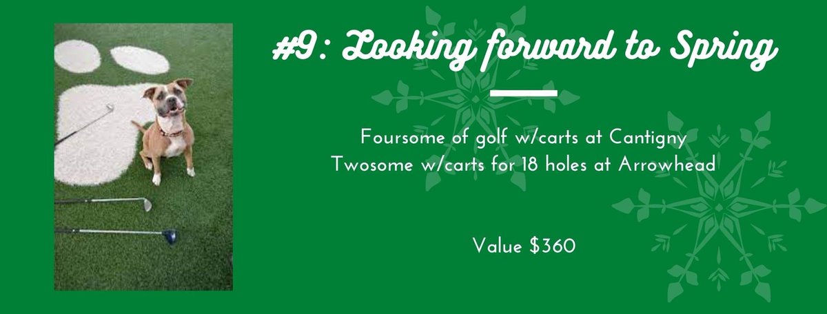 NaperHumane's tweet image. LOOKING FOR THAT PERFECT GIFT? WANT TO HELP NAHS? Participate in our 12 days of Raffle! The holiday raffle runs from Dec. 1-12 &amp;amp; raffle tickets are $5/each. 
Raffle Prize #9: Looking Forward to Spring

Purchase tickets &amp;amp; check out all the prizes here: naperhumane.org/events-calenda…
