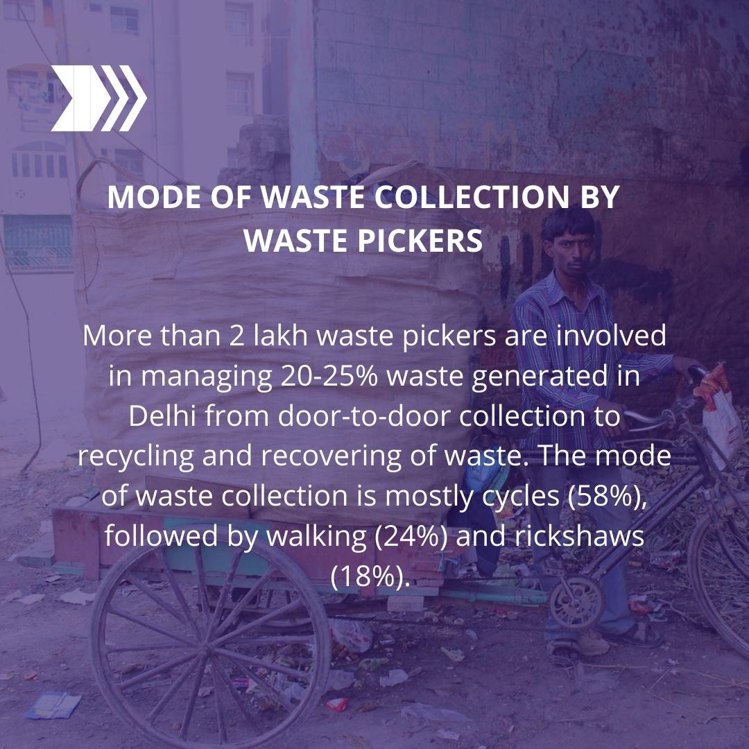 #Wasteworkers travel 11-16 km/day using eco-friendly modes.
Acting as mitigators of #climatechange, they aren't only saving the climate by reducing GHGs emissions through diverting the waste from going to the landfills but are also reducing pollution from #vehicularemissions