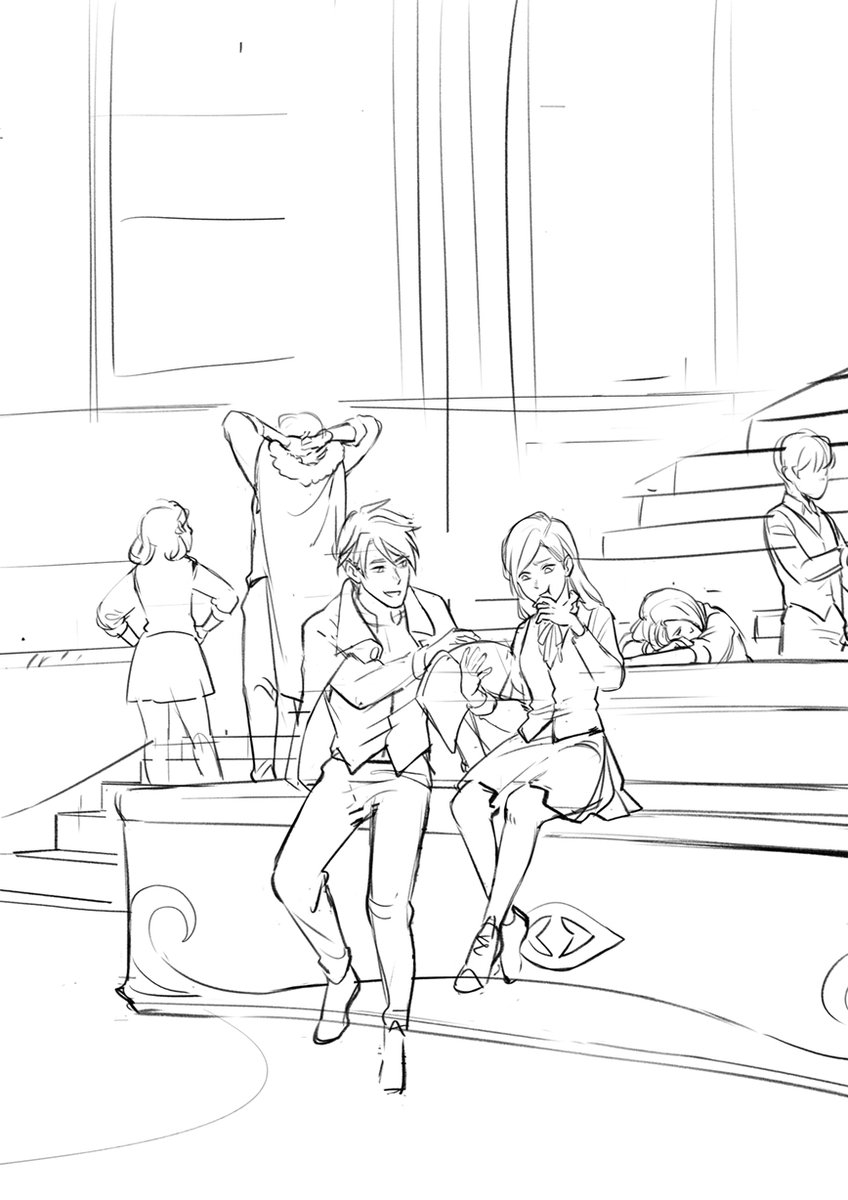 I want to talk about art.. I sketched Left over a month ago for my OC worldbuilding & couldn't continue bc it felt off. I came back to it recently, changed the perspective & redrew the whole thing. Right pic is the new version. Sometimes you just gotta discard sth & start new.