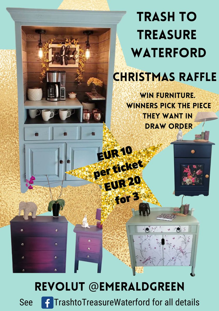 We're having a Christmas raffle, delivery throughout Ireland is part of the prize, winner selects prize live as tickets a drawn. Coffee ar is representative as our one is still being worked on.