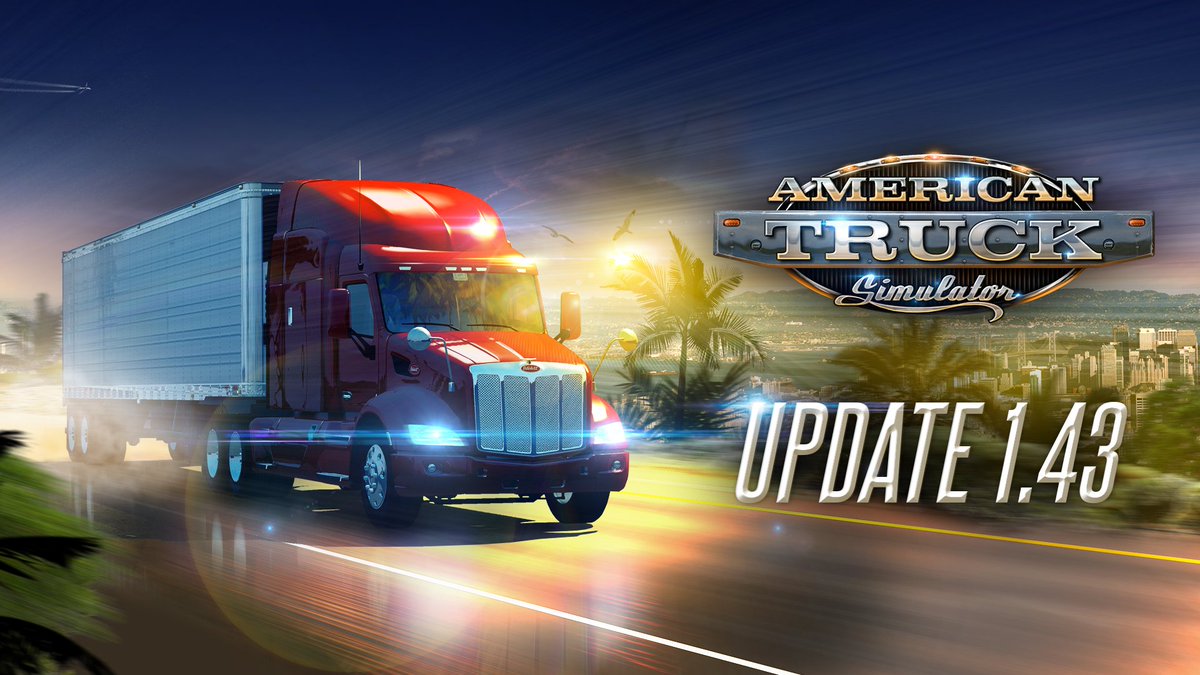 SCSsoftware's tweet image. The 1.43 update has been delivered to American Truck Simulator &amp;amp; features:

2022 Freightliner Cascadia 🇺🇸
Ownable Dumpers 🚛
World Map Legend Filters 🗺️
Improved Controller Support 🎮
&amp;amp; much more 😲

Find the full changelog at: blog.scssoft.com/2021/12/americ…