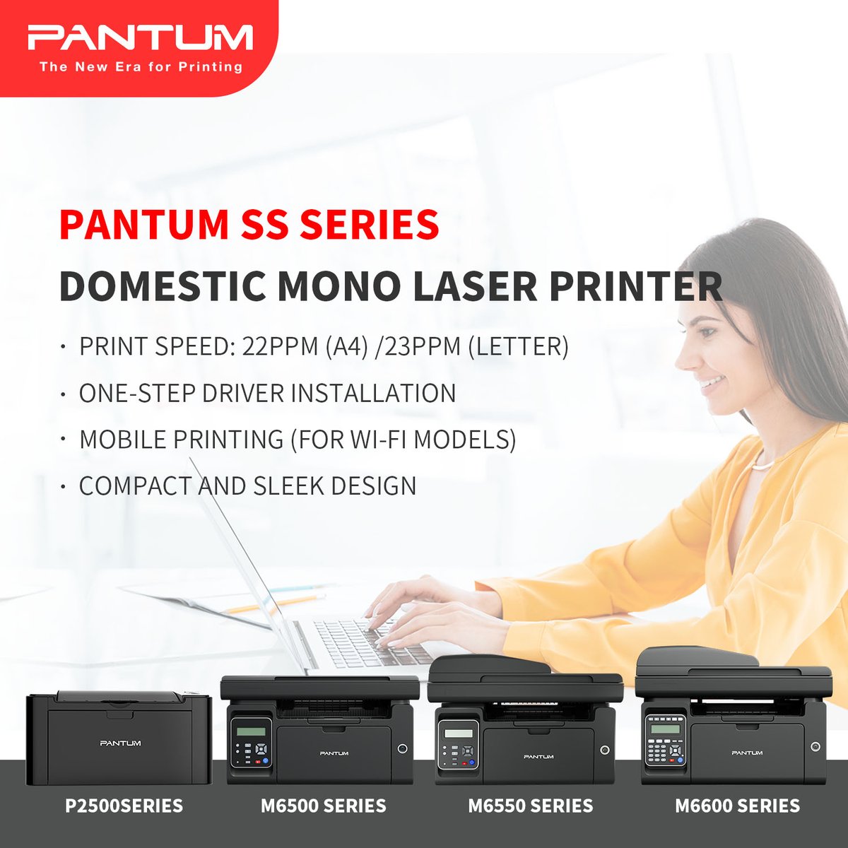 PantumPrinter's tweet photo. 😀Pantum SS Series, the perfect #printer fit for #homeusers and #soho, will #effectively make your home studying and home working #smarter and more #convenient. (SS Series: P2200, P2500 series, M6500 series, M6550 series and M6600 series) 
Know more on: https://t.co/sz7gV6kwM4 https://t.co/BZbSWSSfaW