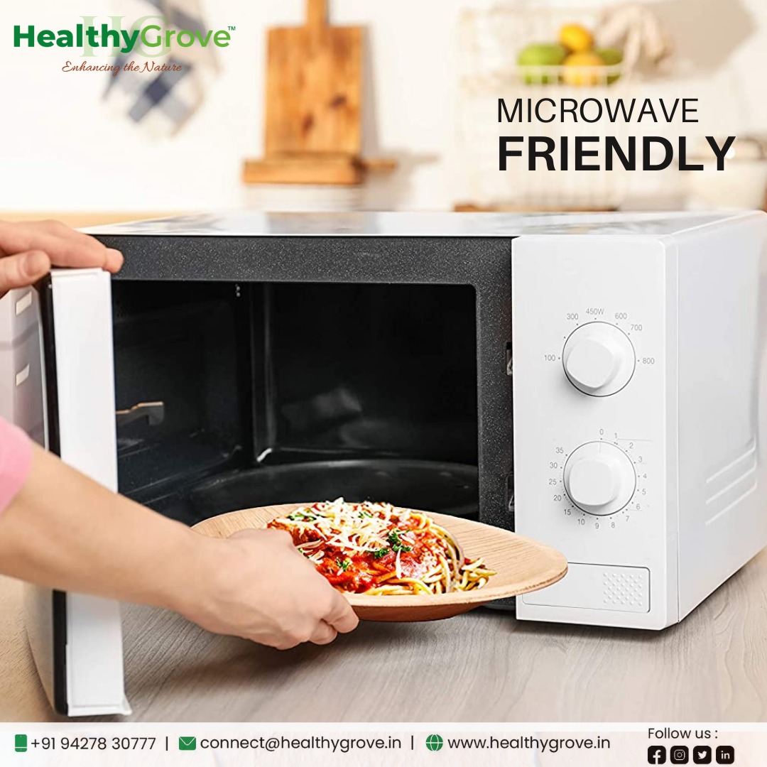 HealthyGrove's tweet photo. Heating food in oven saves lot of time, water and resources. You can just directly put healthygrove areca leaf plate with food in microwave oven for heat and can enjoy your healthy meal. #sustainable #gogreen #disposabletableware #biodegradable #microwavefriendly #ovenfriendly https://t.co/WYJyb5I1dl