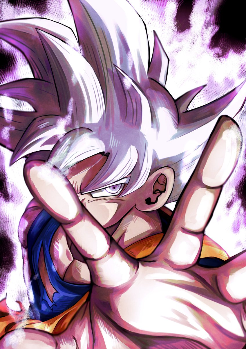 son goku 1boy male focus solo dougi spiked hair aura looking at viewer  illustration images