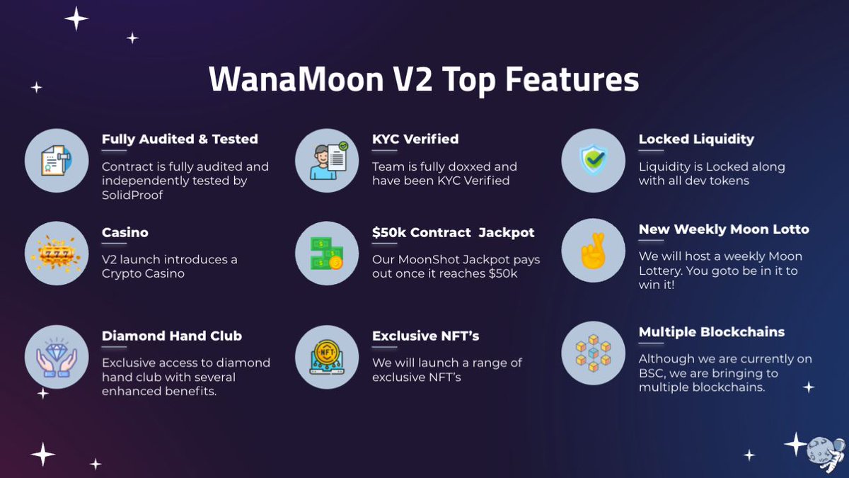 After an exciting announcement on the WanaMoon Upgrade. We can now share the summary and exciting features to come! Check out our TG for the latest news and updates!  #wanamoon #bsc #features #letsgo #tothemoon #jackpot #casino #nft #diamondhand #blockchain #lotto