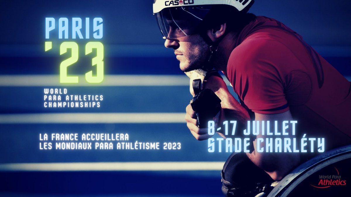 FFHandisport's tweet photo. PARIS ACCUEILLERA LES MONDIAUX PARA ATHLÉTISME 2023
C’est officiel ! Après 2002 et 2013, la France obtient pour la 3è fois l’organisation des Championnats du Monde @ParaAthletics du 8 au 17 Juillet 2023 à Paris au @stadecharlety 
ℹ️ https://t.co/j8KqHe6xn5 Merci @parsonsandrew 🤩 https://t.co/N1hDFJgruA