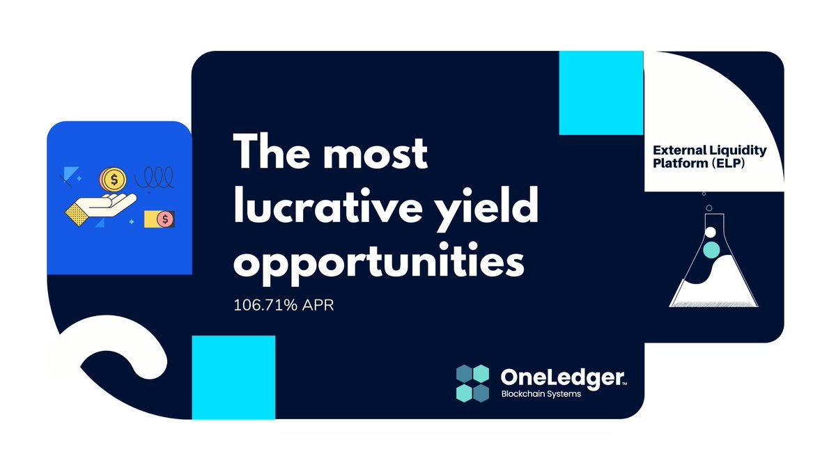 OneLedgerTech's tweet photo. #DeFi rewards those quickest to identify the most lucrative yield opportunities. 

The ELP program is currently offering 106.71 % #APR💰 for those that support the growth and accessibility of our #Ethereum based $sOLT tokens. 

You can get involved 👇
https://t.co/BXQbv3Yj6O https://t.co/3x5c1nMna3
