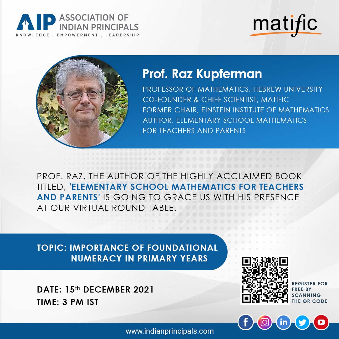 AIPrincipals's tweet photo. Demystify the Importance of Foundational Numeracy in Primary years on 𝐖𝐞𝐝, 𝟏𝟓𝐭𝐡 𝐃𝐞𝐜 @ 𝟑 𝐏𝐌 𝐈𝐒𝐓. 

Register for Free: https://t.co/j1Qn8LjdqB

#aip #associationofindianprincipals #matific #numeracy #webinar #aipwebinar #roundtable #virtualroundtable https://t.co/CIeGYJ1a1c