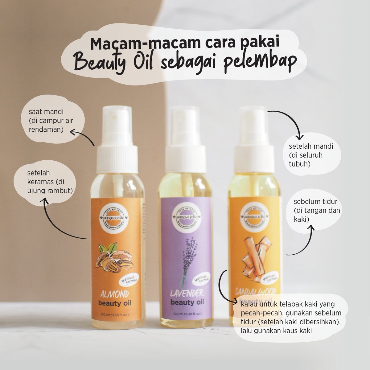 Buat yang penasaran Beauty Oil bisa dipake buat apa aja. Jawabannya: buat semuaa dari ujung kaki sampai kepalaaaa. 😁😋😍

100% #NoHarmfulChemicals