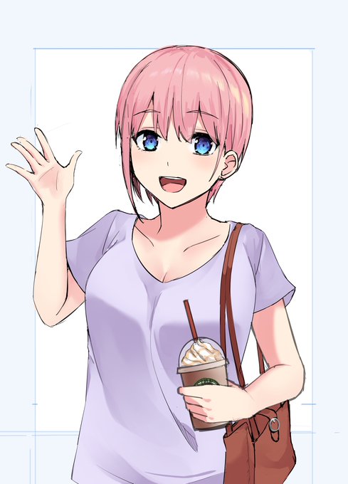 ほめてれさんがTwitterに投稿した中野一花(五等分の花嫁)のイラスト。