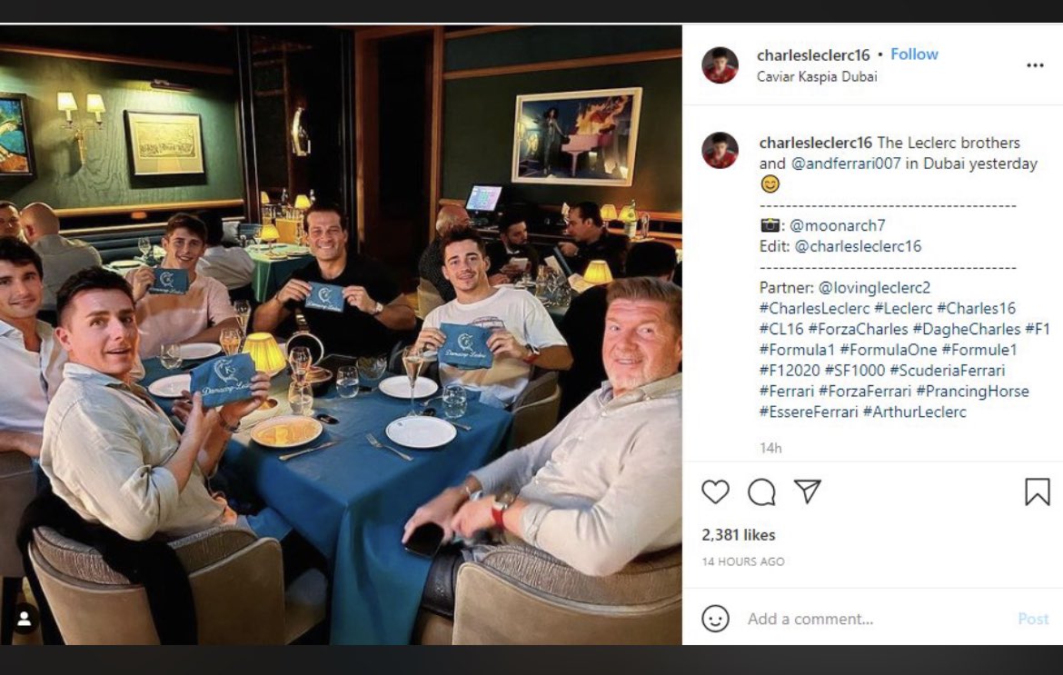 STYKOcs's tweet image. Charles Leclerc (F1 driver) posted this random pic from Dubai yesterday. Slovakia is looking for the guy on right for a VERY long time as he escaped country after being suspected for corruption &amp;amp; fraud.
Pic is deleted now. 
You can’t make this shit up.