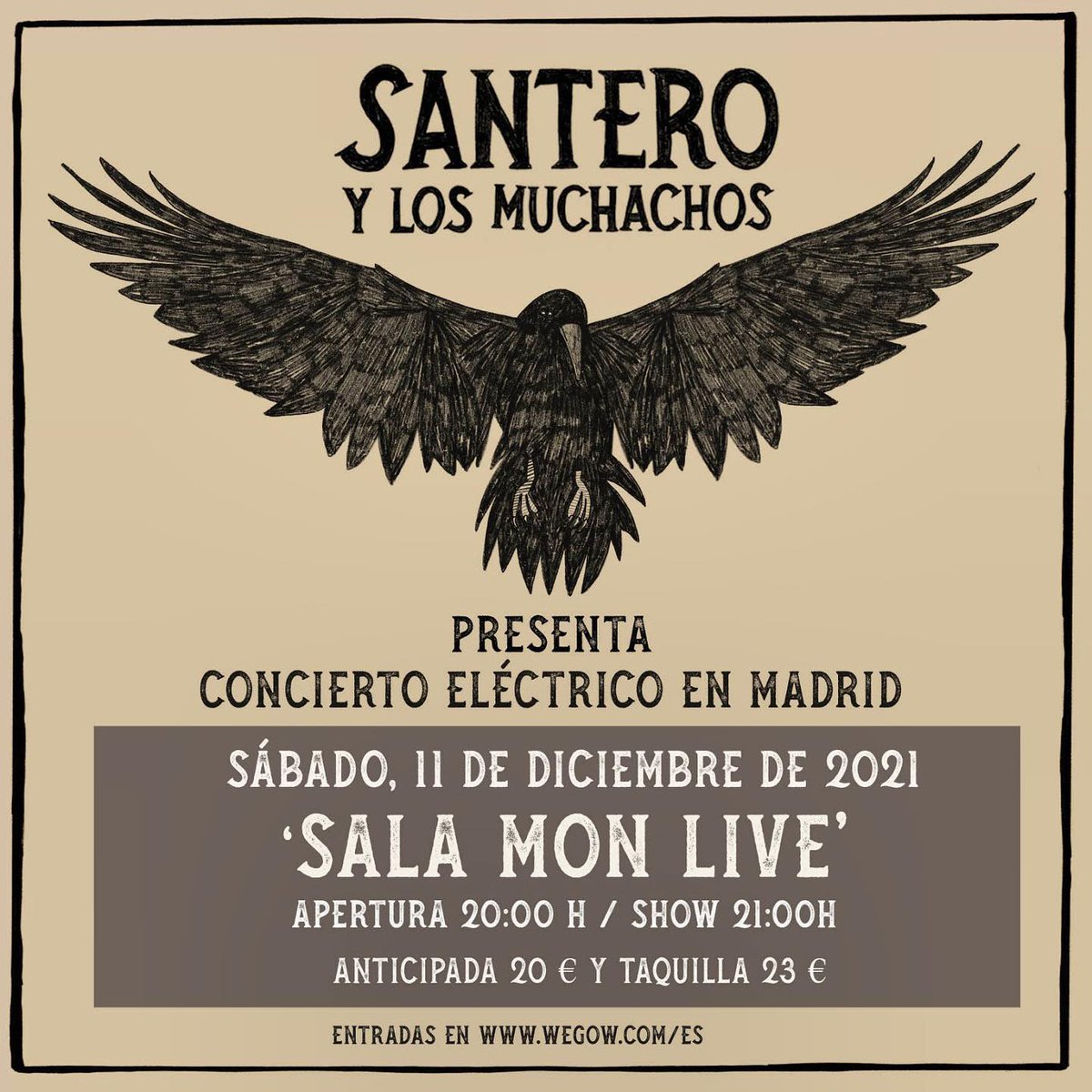 🔴¿Quieres una ENTRADA DOBLE para ver a SANTERO Y LOS MUCHACHOS este sábado en MADRID?🔴

Para hacer más llevadera la vuelta del puente hemos decidido regalar tres entre quienes hagáis RT a este tweet y contestéis diciéndonos qué tema no puede faltar en el concierto. ¡Suerte!