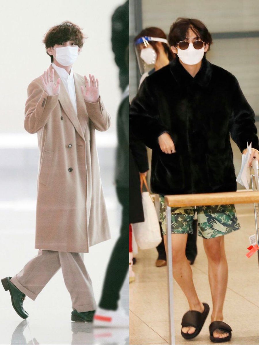 taehyung                 taehyung back
flying to LA                    in korea