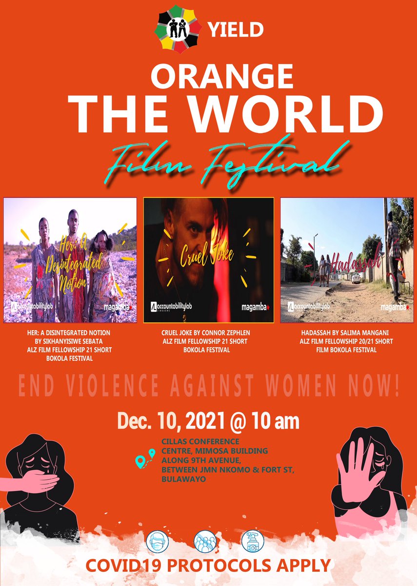 Our Partners <a href="/yieldzw/">YIELD Trust</a> <a href="/MemezaNetwork/">Memeza Network</a> are convening a #FilmFestival #OrangeTheWorld they will be showing 3 Short Films produced with the support of <a href="/accountlabzw/">Accountability Lab Zimbabwe</a> film fellowship. 
They do start and sustain the type of conversations and initiatives that shape and build the youths!