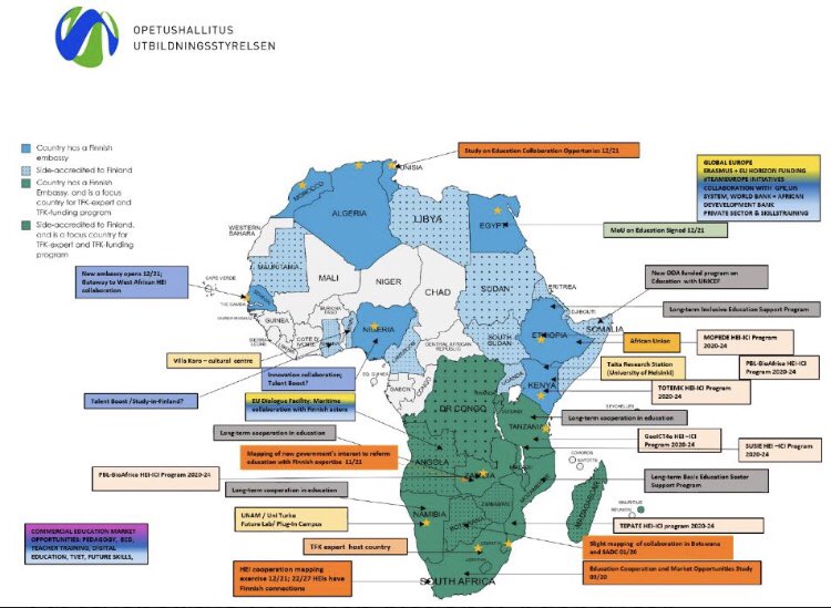 AnnaMariaSalmi1's tweet image. Great conclusion by @MamaSoiri in the #FocusonAfrica event by @EDUFI_HigherEd. Huge opportunities for educational collaboration in the future! A recording is available. I had the privilege to shed light on @helsinkiuni ’s #AfricaProgramme. 

#WeAreHelsinkiUni #WithAfrica
