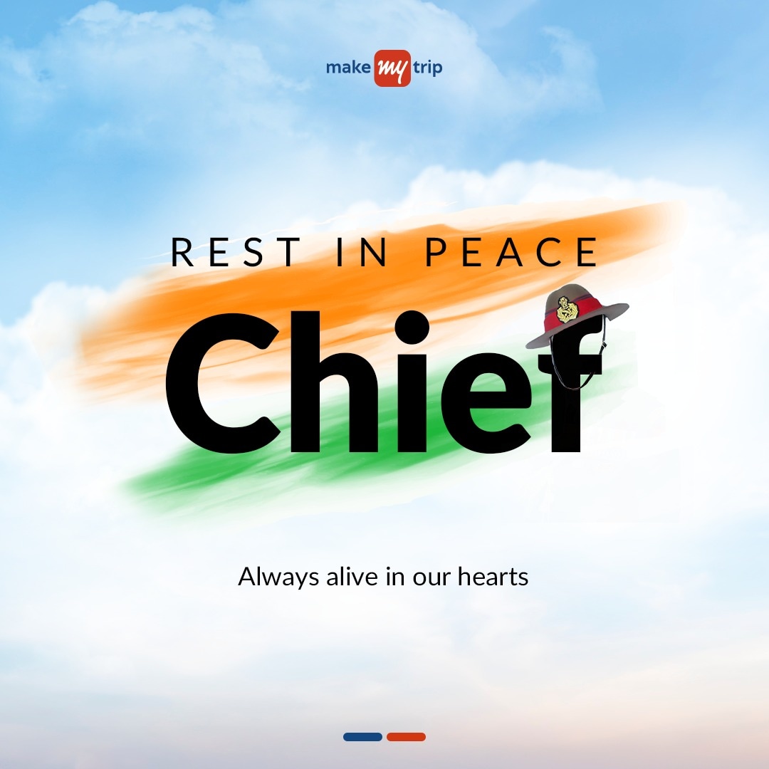 The brave are never truly gone. You will be forever remembered! Heartfelt condolences to the families of CDS General Bipin Rawat, Mrs. Madhulika Rawat and 11 defence personnel in the unfortunate incident.